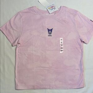 Kuromi Uniqlo Tie-Dye T-Shirt Sz XS Sanrio Pink Embroidered Kuromi 100% Cotton